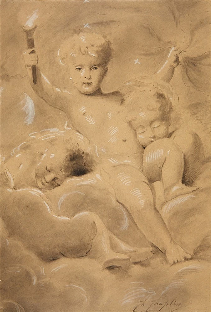 Charles Joshua Chaplin - Cherubino con torcia, o Allegoria della notte